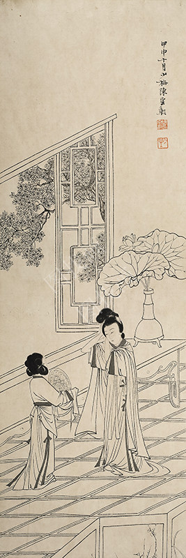 近现代写意人物画《人物四条屏》(4) -69×23cm